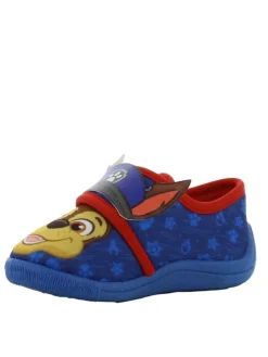 Hausschuhe mit Paw Patrol Chase Motiv, in Blau, Klettverschluss