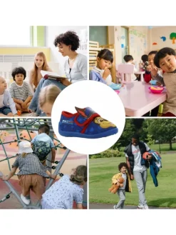 Hausschuhe mit Paw Patrol Chase Motiv, in Blau, Klettverschluss