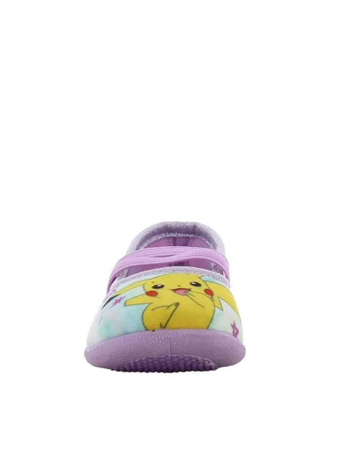 Hausschuhe mit Pokémon Pikachu und Jigglypuff Motiv, in Lila, Ballerina design