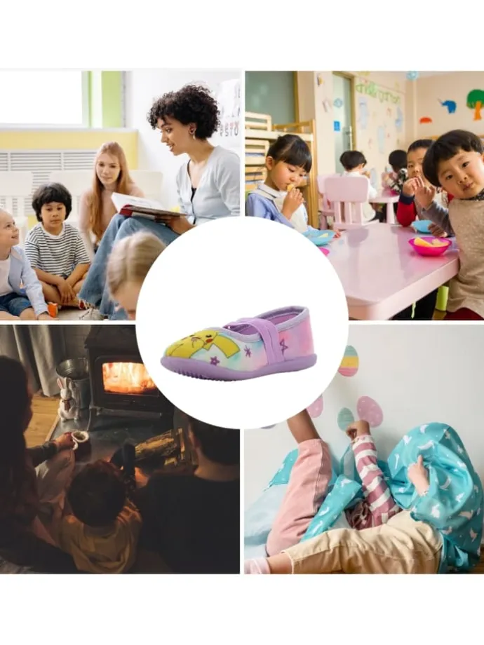 Hausschuhe mit Pokémon Pikachu und Jigglypuff Motiv, in Lila, Ballerina design