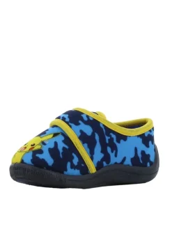 Hausschuhe mit Pokémon Pikachu Motiv, in Blau, mit Klettverschluss