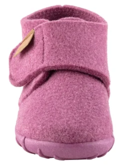 Hausschuhe uni in brombeer