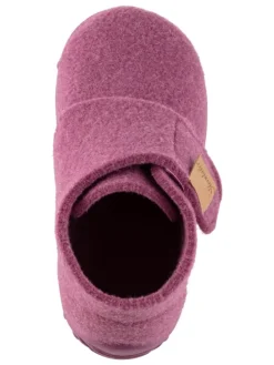 Hausschuhe uni in brombeer