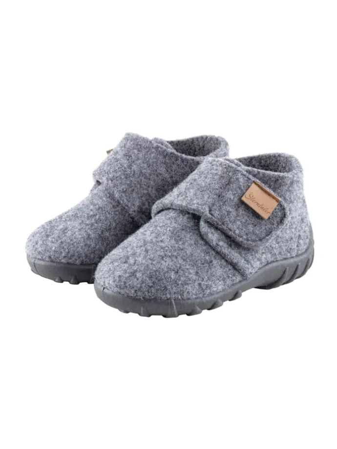Hausschuhe uni in rauchgrau