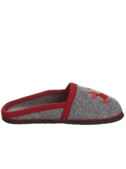 Hausschuhe "Virgen" in Grau/ Rot