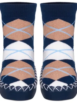 Hüttenschuh Karo in Marine