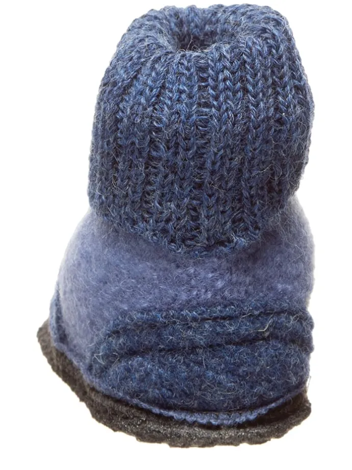 Hüttenschuhe "Krokodil" in Blau/ Hellgrün