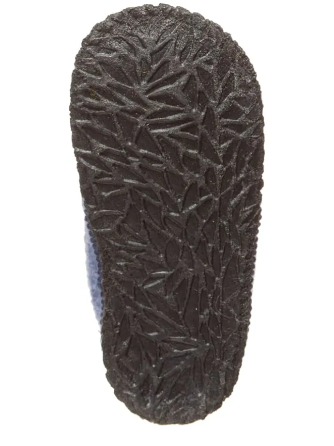 Hüttenschuhe "Krokodil" in Blau/ Hellgrün