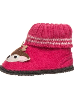 Hüttenschuhe "Reh" in Pink