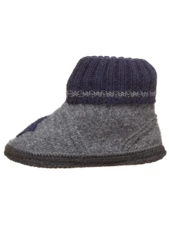 Hüttenschuhe "Stern" in Grau