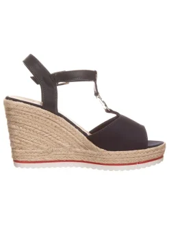 Keilsandaletten in Dunkelblau