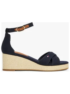 Keilsandaletten in Dunkelblau