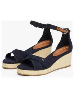 Keilsandaletten in Dunkelblau