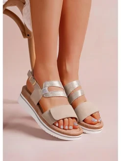 Keilsandaletten in Gold