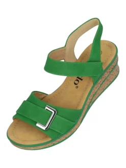 Keilsandaletten in Grün