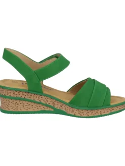 Keilsandaletten in Grün