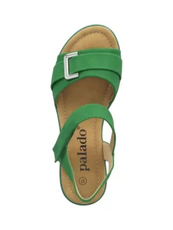 Keilsandaletten in Grün