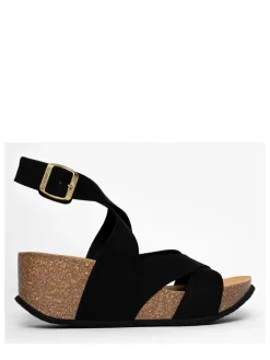 Keilsandaletten in Schwarz