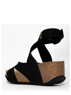 Keilsandaletten in Schwarz