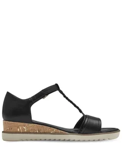 Keilsandaletten in Schwarz