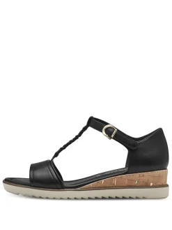 Keilsandaletten in Schwarz