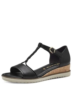 Keilsandaletten in Schwarz