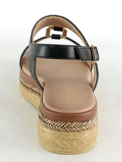 Keilsandaletten in Schwarz