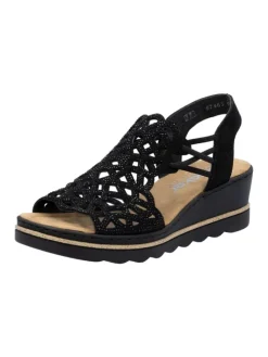 Keilsandaletten in Schwarz