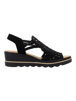 Keilsandaletten in Schwarz