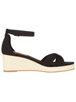 Keilsandaletten in Schwarz