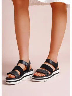 Keilsandaletten in Schwarz