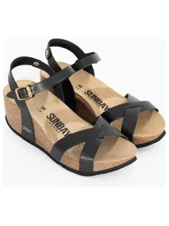 Keilsandaletten "Pivoine" in Schwarz