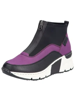 Keilslipper in Lila/ Schwarz