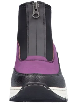 Keilslipper in Lila/ Schwarz