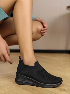 Keilslipper in Schwarz