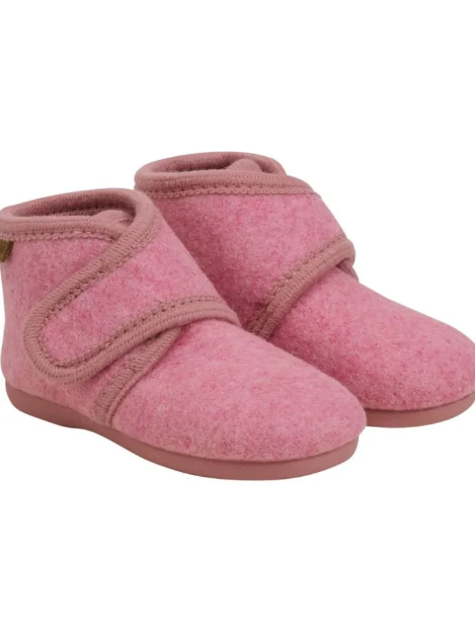 Kinder Hausschuh "Slippers Wool Hook and Loop" in Rosa