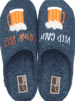 Klassische Hausschuhe in navy