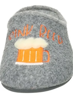 Klassische Hausschuhe in grau