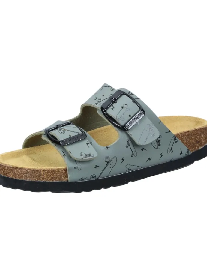 Klassische Pantoletten in khaki