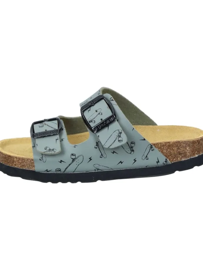 Klassische Pantoletten in khaki