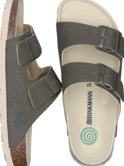 Klassische Pantoletten in khaki