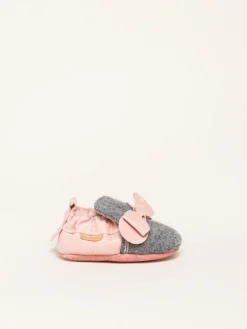 Krabbelschuhe Bow in grau