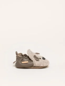 Krabbelschuhe Dog Face in beige
