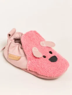 Krabbelschuhe Dog Face in pink