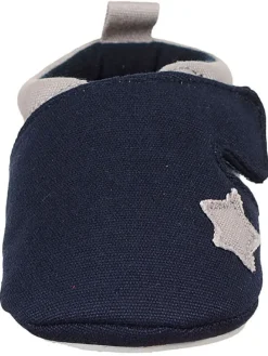 Krabbelschuhe in Dunkelblau/ Beige