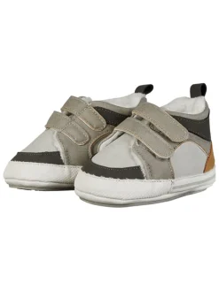 Krabbelschuhe in Grau/ Schwarz