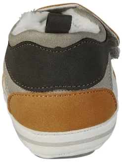 Krabbelschuhe in Grau/ Schwarz