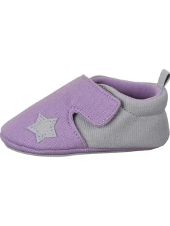 Krabbelschuhe in Lila/ Grau