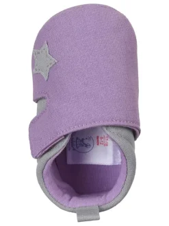 Krabbelschuhe in Lila/ Grau