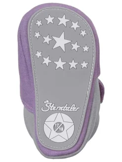 Krabbelschuhe in Lila/ Grau